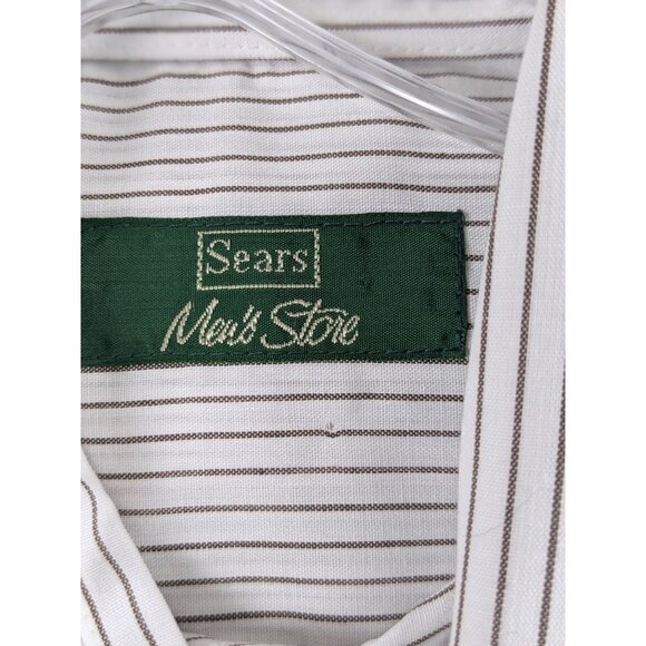 Vintage Sears Men’s Store Striped Dress Shirt 16-34/35 Long Sleeve Perma-Prest - Picture 2 of 14